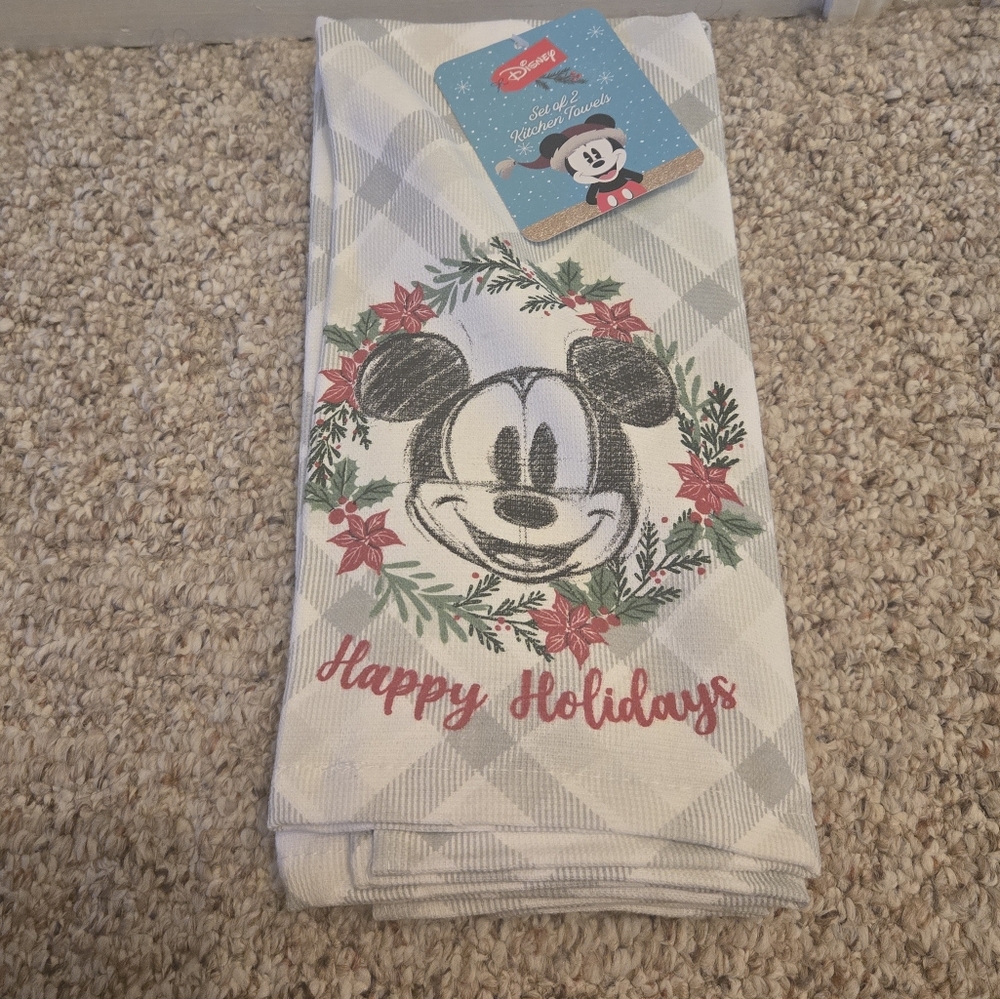 Disney Mickey Mouse Holiday Kitchen Towel Set Of 2